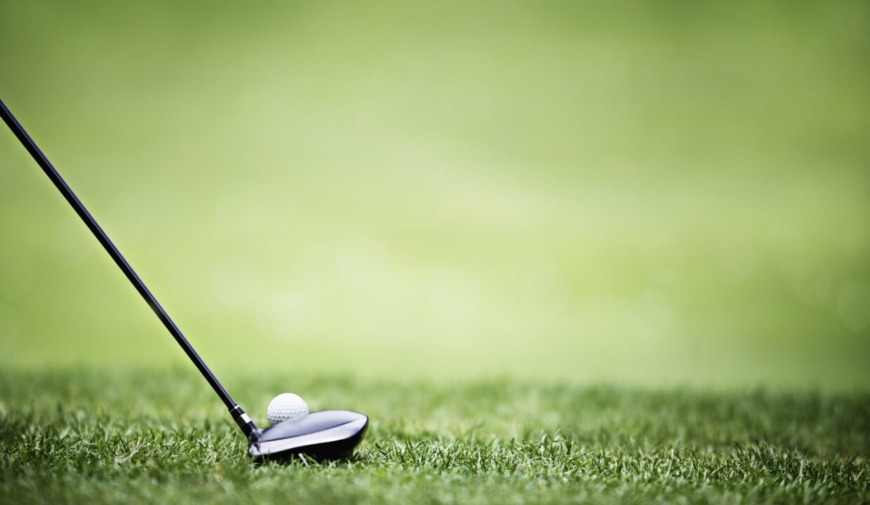 Golf,Ball,Behind,Driver,At,Driving,Range,,Plenty,Of,Copy-space